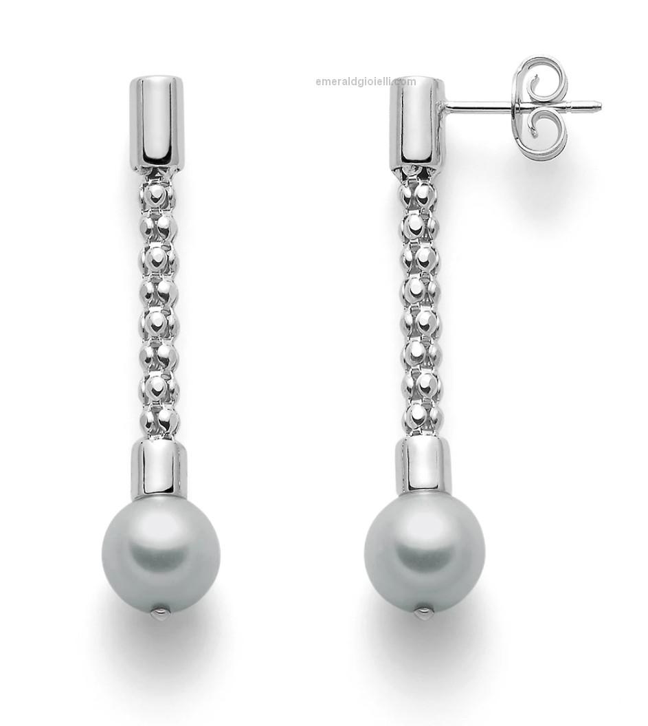 Yumilok Orecchini Pendenti In Argento 925 Con Stelle E Perline – 5.5 Cm, Ipoallergenici, Con Sacchetto Regalo