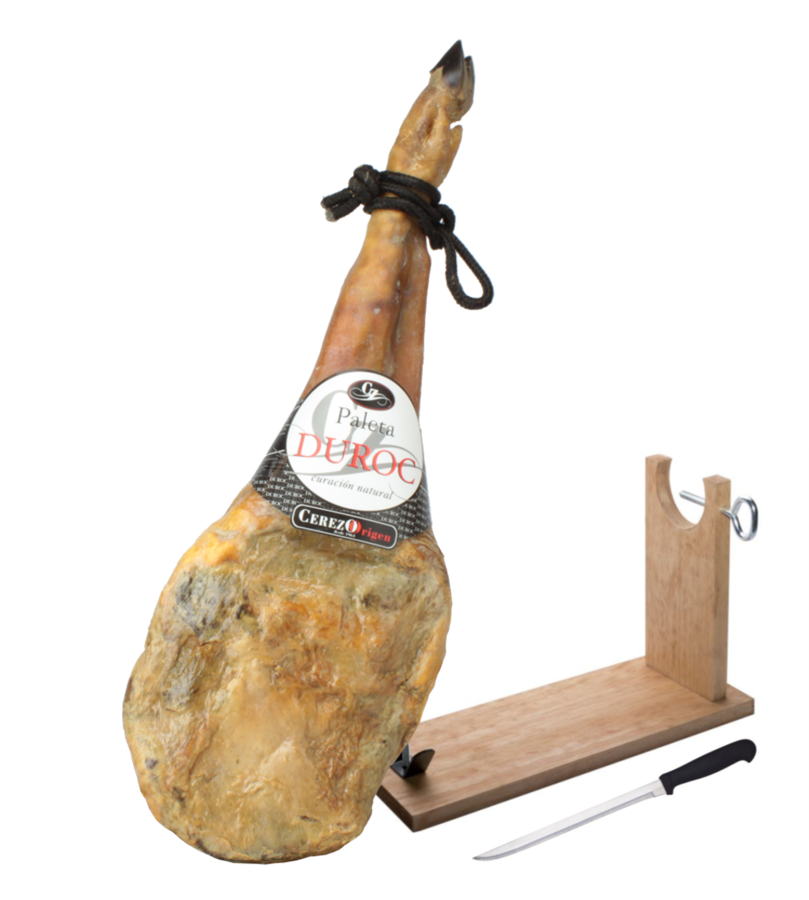 PALETA/SPALLA DUROC CEREZO GRAN RISERVA  + PORTA PROSCIUTTO E COLTELLO