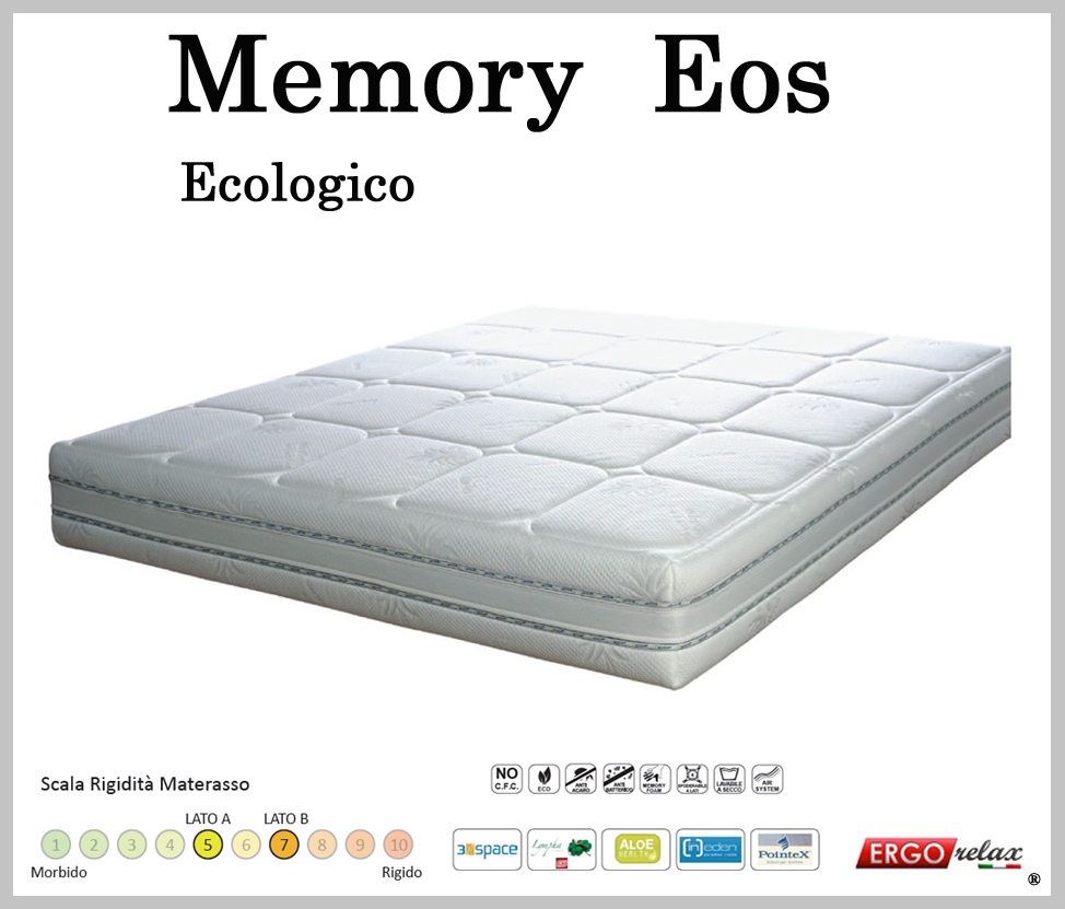 Materasso Memory Mod. Eos 170 Sfoderabile in Aloe Altezza cm. 22 ... Materasso Memory Mod. Eos 170 Sfoderabile in Aloe Altezza cm. 22 ...