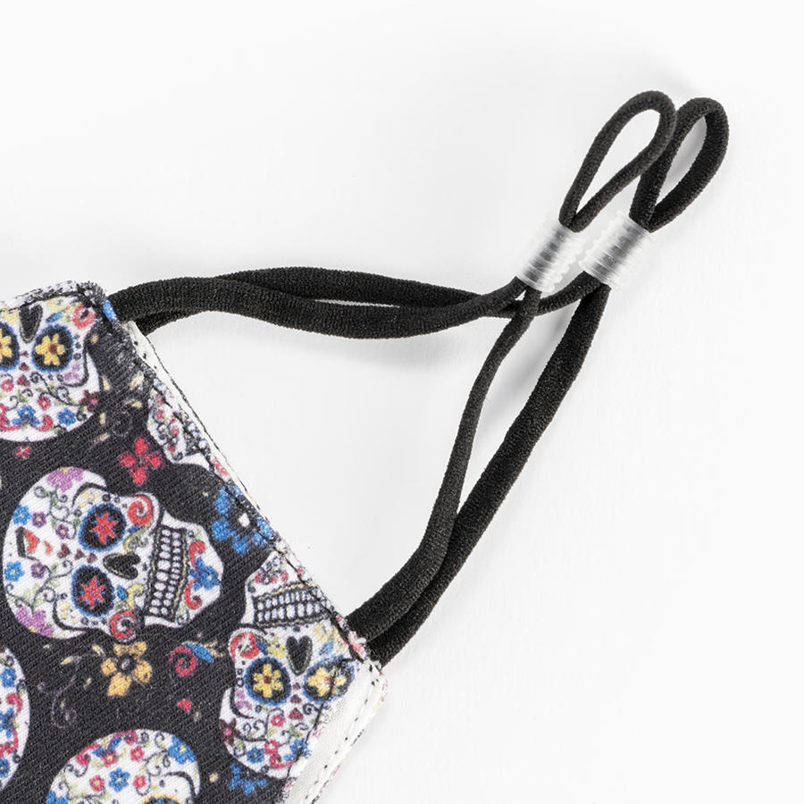 TESCHI - Colore Nero con tanti Teschi - cod. SK-006  (Mascherina Adulti + 2 Filtri) 