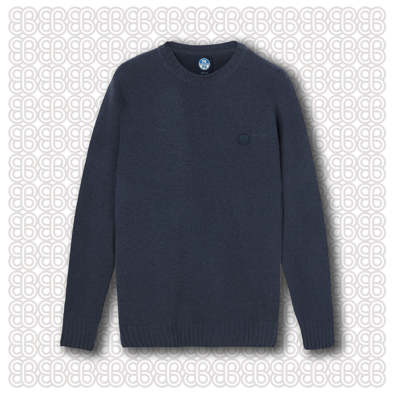 Offerta! NORTH SAILS MAGLIONE girocollo BLU in lana con effetto casentino -  SCONTO -30% -