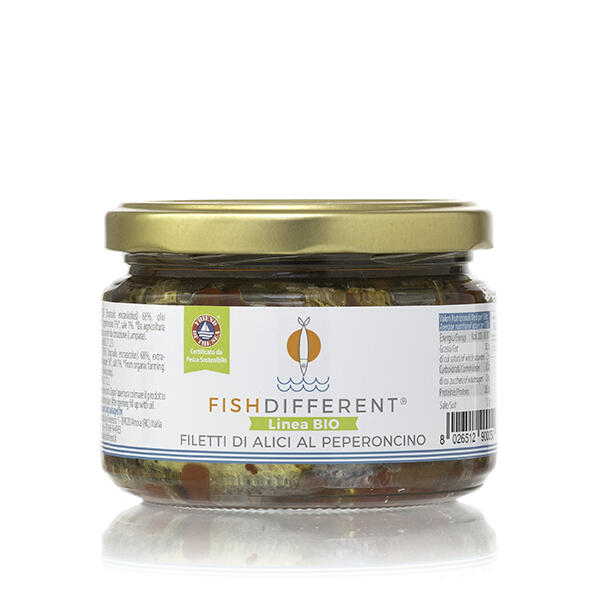Filetto Rustico Di Alici Biologico Al Peperoncino, Fish Different 250 gr