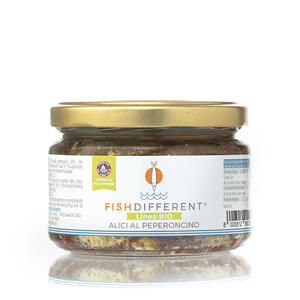 Alici Intere Biologiche Al Peperoncino,  Fish Different, 250 gr
