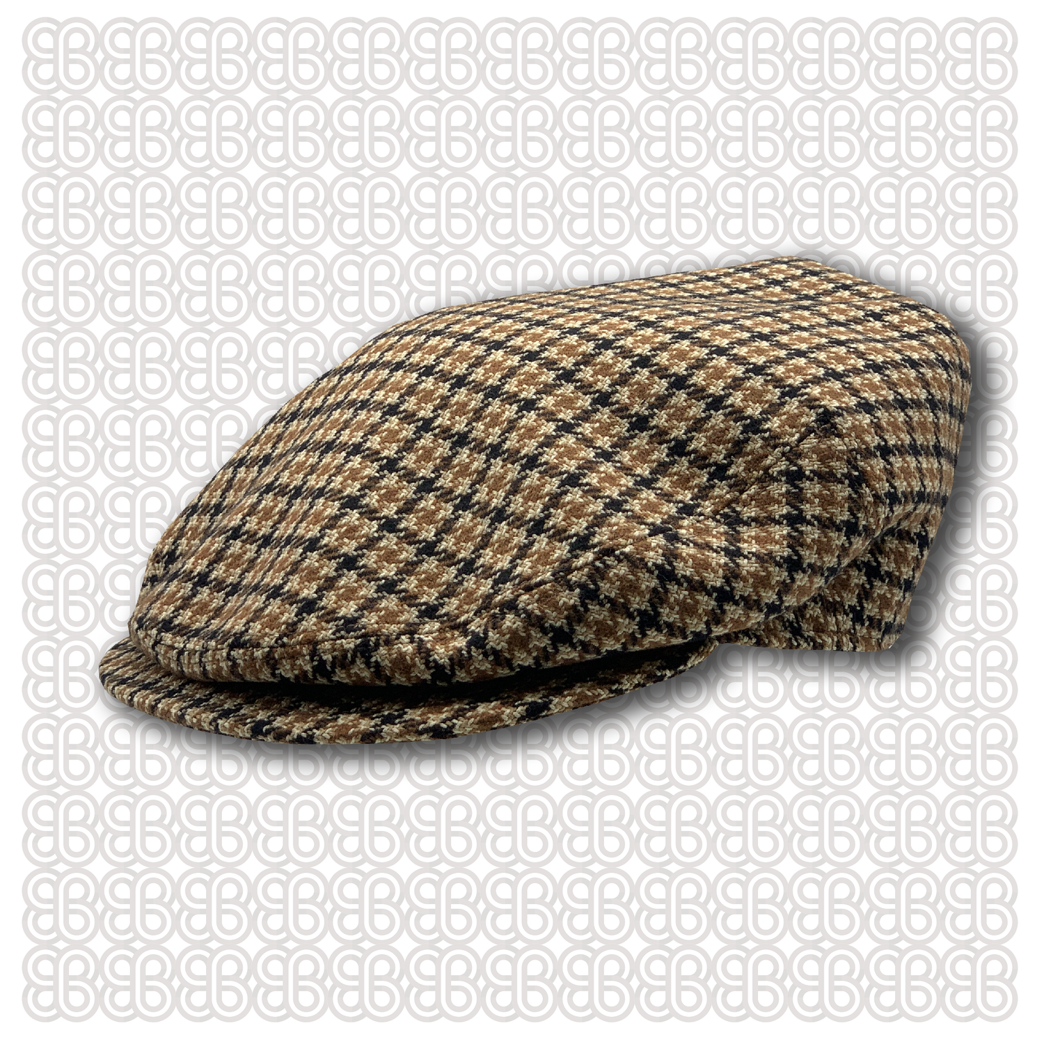 Offerta! Berretto coppola colore BEIGE pied poule 100% lana - SCONTO 20% -