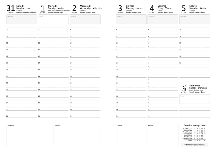 AGENDA SETTIMANALE 17X24 TEXT BALACRON VERDE