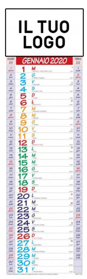 100 CALENDARIO SILHOUETTE 12 FF "SILOHOUETTE MULTICOLOR" 14X47CM