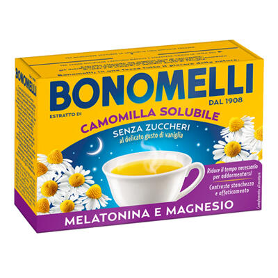Bonomelli Camomilla Solubile con Melatonina e Magnesio X16 A BLISTER DA 6 CONFEZIONI