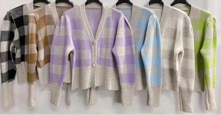 CARDIGAN MANICA PALLONCINO BOTTONI PERLE 