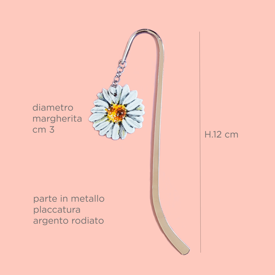 Segnalibro Margherita - dipinto e lavorato a mano