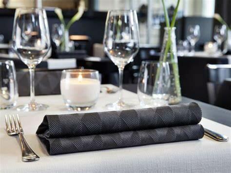 Tovagliolo Elegance Crystal Duni cm.40x40 Nero Conf.40 pz.