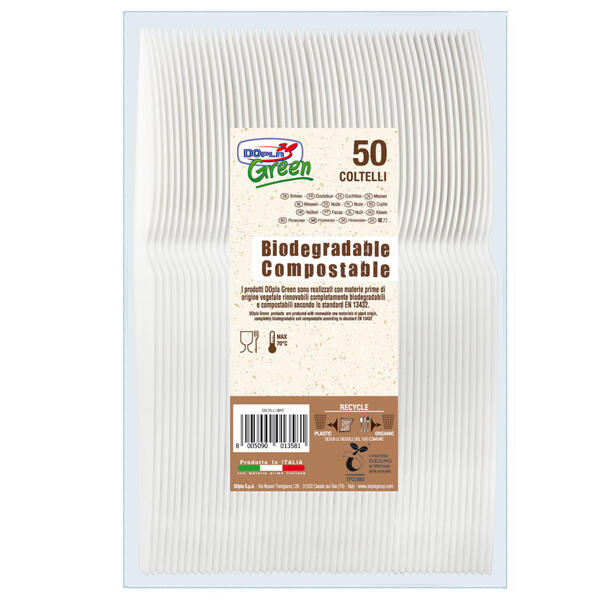 Confezione 50 Coltelli avorio in Estabio Dopla Green art. 03904