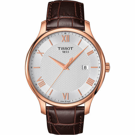 Tissot Gentleman Orologio Uomo 42mm, Quarzo, Cinturino In Pelle Marrone, Cassa In Acciaio, Modello T127.410.16.031.00