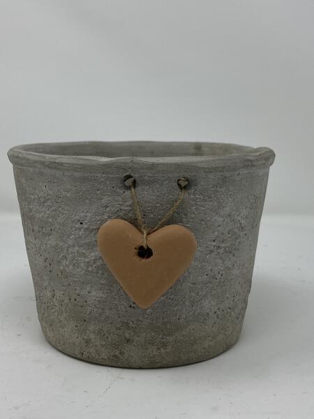 VASO IN CEMENTO CON CUORE PER VASO DEL 12/13
