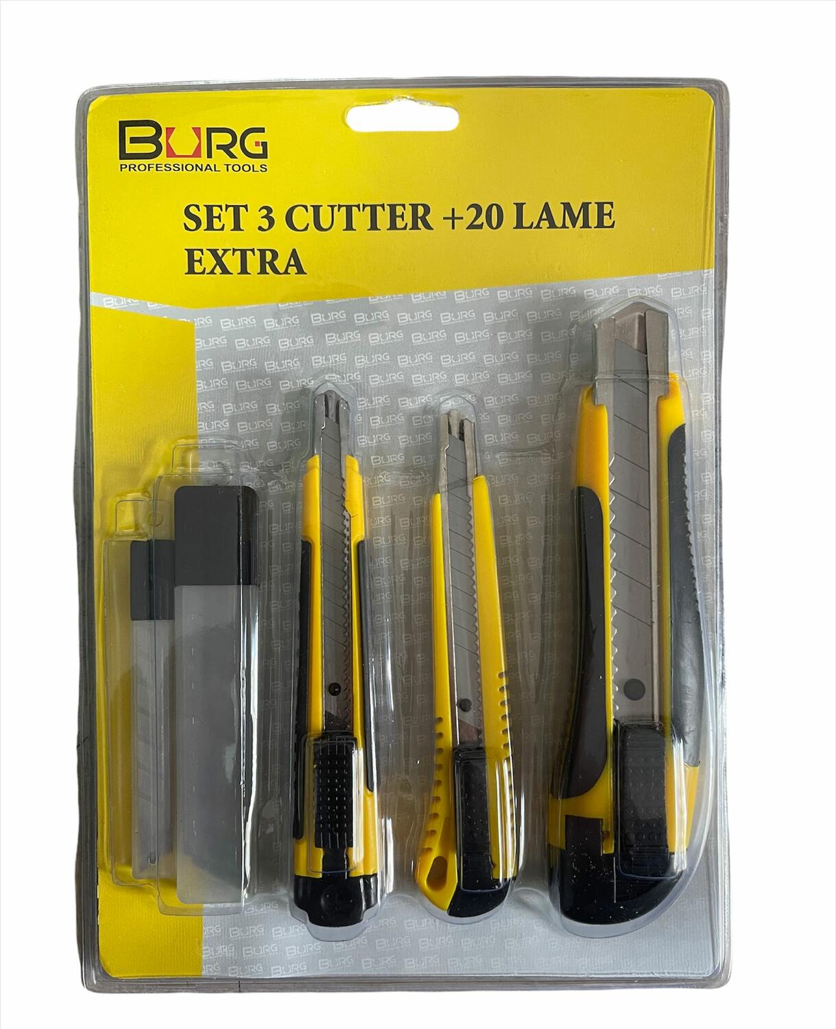Set 3 Taglierine Professionali Con 20 Lame Di Ricambio In Acciaio Al Carbonio - Manico Ergonomico Antiscivolo Per Carta, Cartone E Bricolage