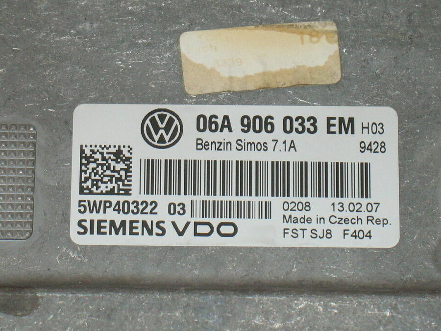 Ecu vw volkswagen golf 06a906033em 5wp40322 03 simos 7.1a