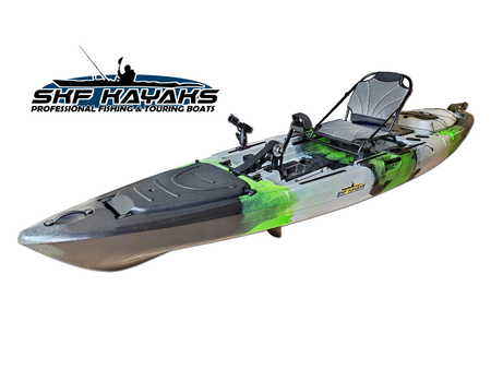 SKF Pedal Power 13 - Kayak da pesca a pedali - 413 cm - Green Band - completo accessori