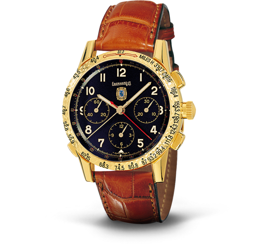 Eberhard Tazio Nuvolari Rattrappante Orologio Crono Automatico Cassa in Oro Giallo 18K  30055.5