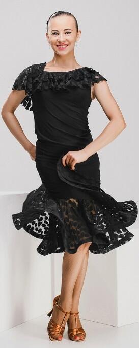 Black Polka Dot Tulle Ball Gown Skirt U398