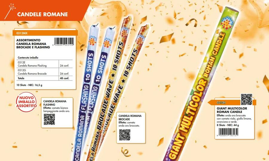 SPETTACOLO BORGONOVO GIANT MULTICOLOR ROMAN CANDLE