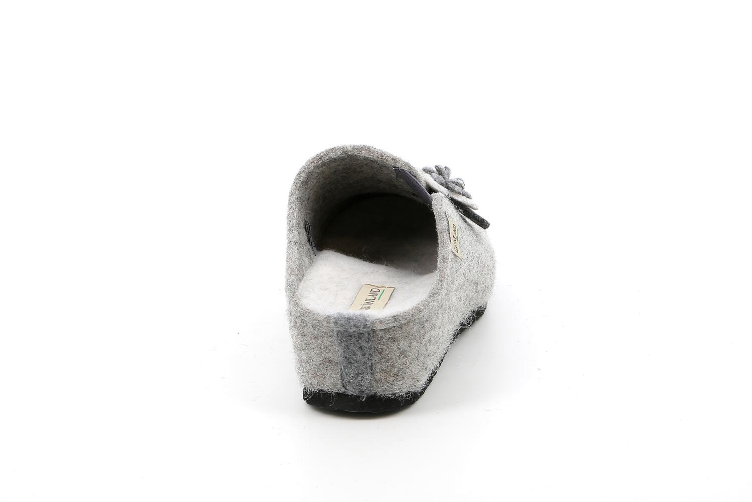 Grunland Ciabatta Donna Gaby Ci1097 In Lana Grigio Asfalto | Suola In Gomma, Zeppa 4cm | Collezione Autunno Inverno 2016