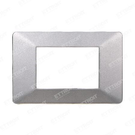 Placca plastica 3P silver starlight 