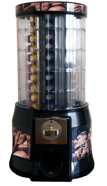 Distributore Capsule Caffè Nespresso con gettoniera meccanica da 1Franco Svizzero