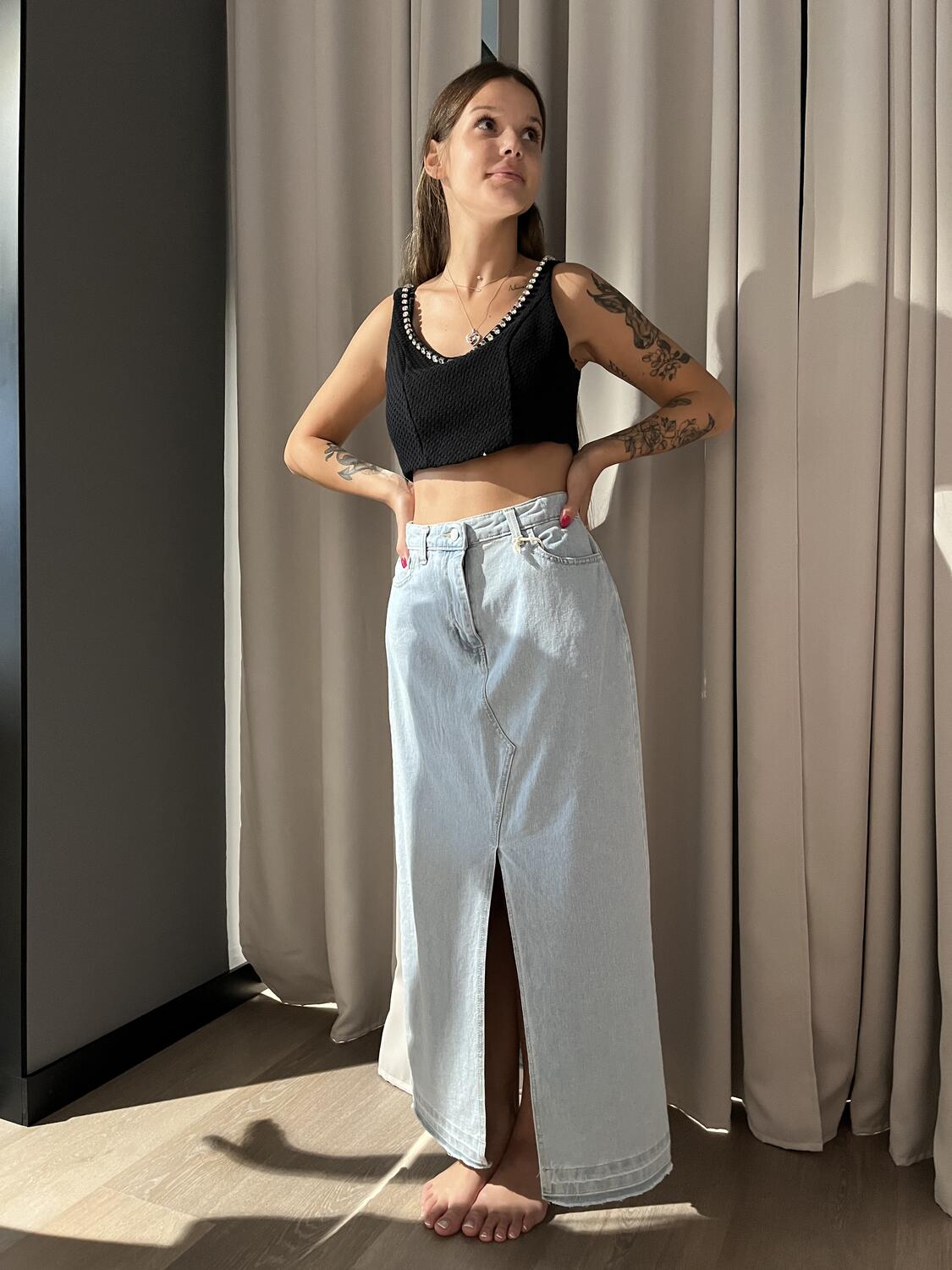 Longuette Denim Kikisix