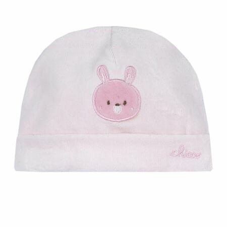 Cappello in ciniglia con grafica 1-3 mesi - Rosa