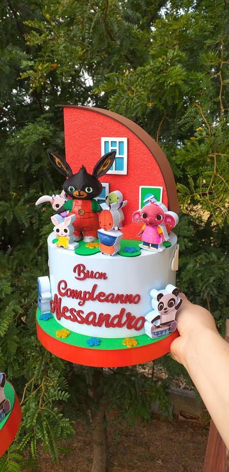 Bing 3d con casa Cake topper