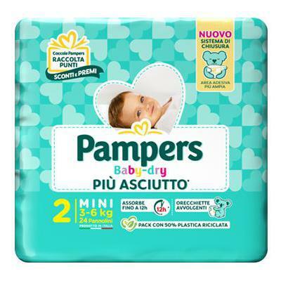 Pampers Pannolini Baby Dry X24 Misura 2 A SCATOLO DA 6 CONFEZIONI 