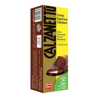 Calzanetto Crema Lucida Scarpe Tubetto Marrone 50ML A SCATOLO DA 12 PEZZI