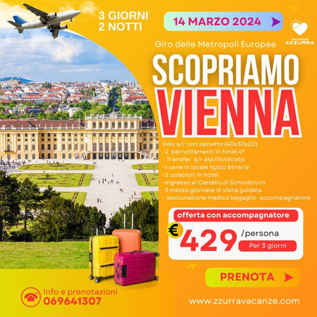 14 MARZO 3 GIORNI VIENNA TOUR DI GRUPPO