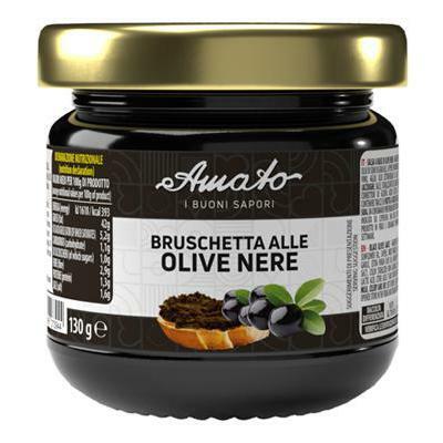 Amato Buoni Sapori Pate alle Olive Nere x Bruchette 130GR A SCATOLO DA 12 PEZZI