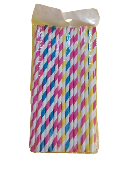 Cannucce Carta X50 con Striscie Colorate A SCATOLO DA 24 CONFEZIONI