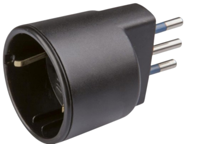 Ecova Adattatore Singolo Sckudo Nero codice 33032 A BLISTER DA 25 PEZZI