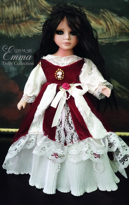 Emma bambola vittoriana in porcellana 30 cm.