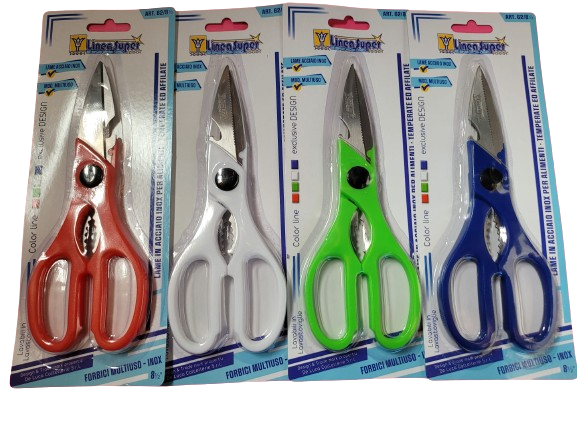 Forbice da Casa con Apribottiglie e Schiaccia Noci A SCATOLO DA 12 PEZZI