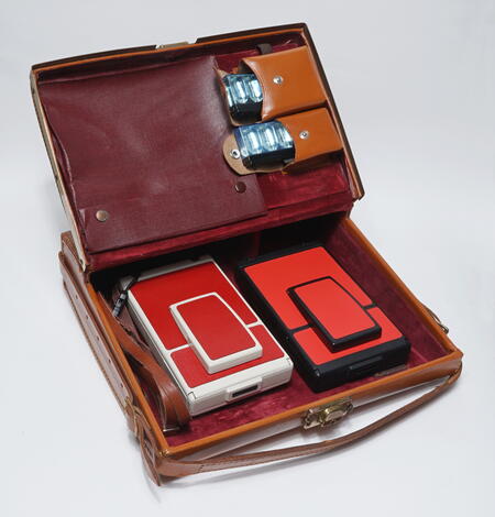 POLAROID - BORSA VERO CUOIO MARRONE VINTAGE.
