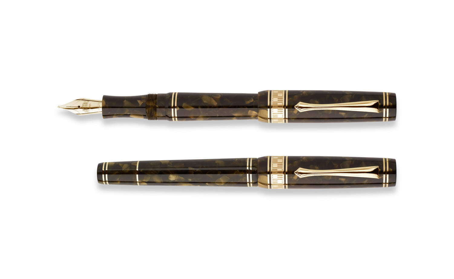 Penna stilografica Nettuno 1911 Superba Verde "BFK" Oro