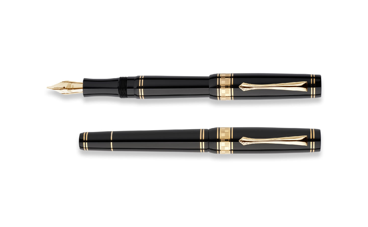 Penna stilografica Nettuno 1911 Superba Nera "BF" Oro