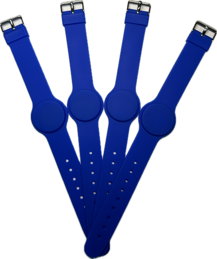 Braccialetti RFID 13,56 MHz, M1, con Cinturino Regolabile (50 pz) - colore BLU (tipo oropogio)