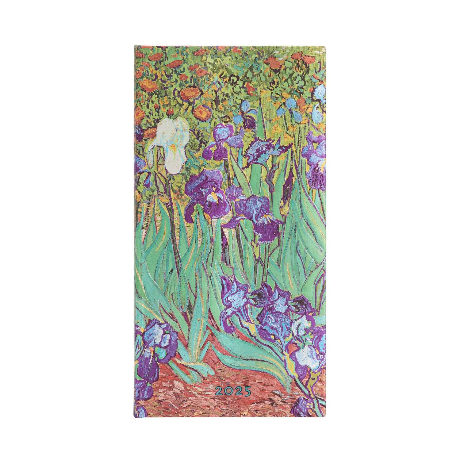 Agenda settimanale 2025 - Iris di Van Gogh - PAPERBLANKS 12 MESI - Formato Slanciato