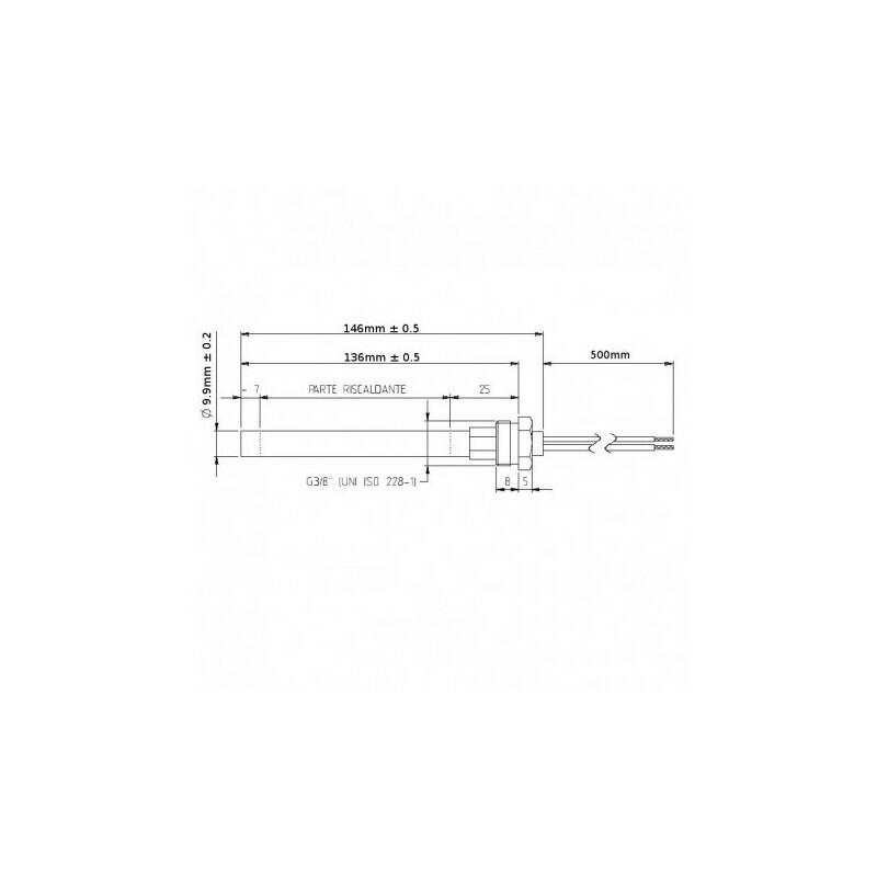 CANDELETTA STUFA A PELLET 9,9 x 146/136 (250w) STUFE CADEL