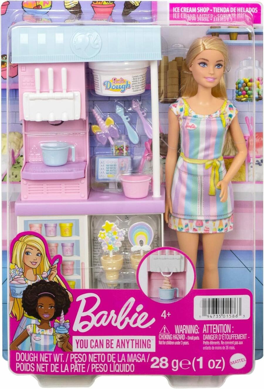Barbie Playset Gelateria con Bambola - Mattel - HCN46 - 3+