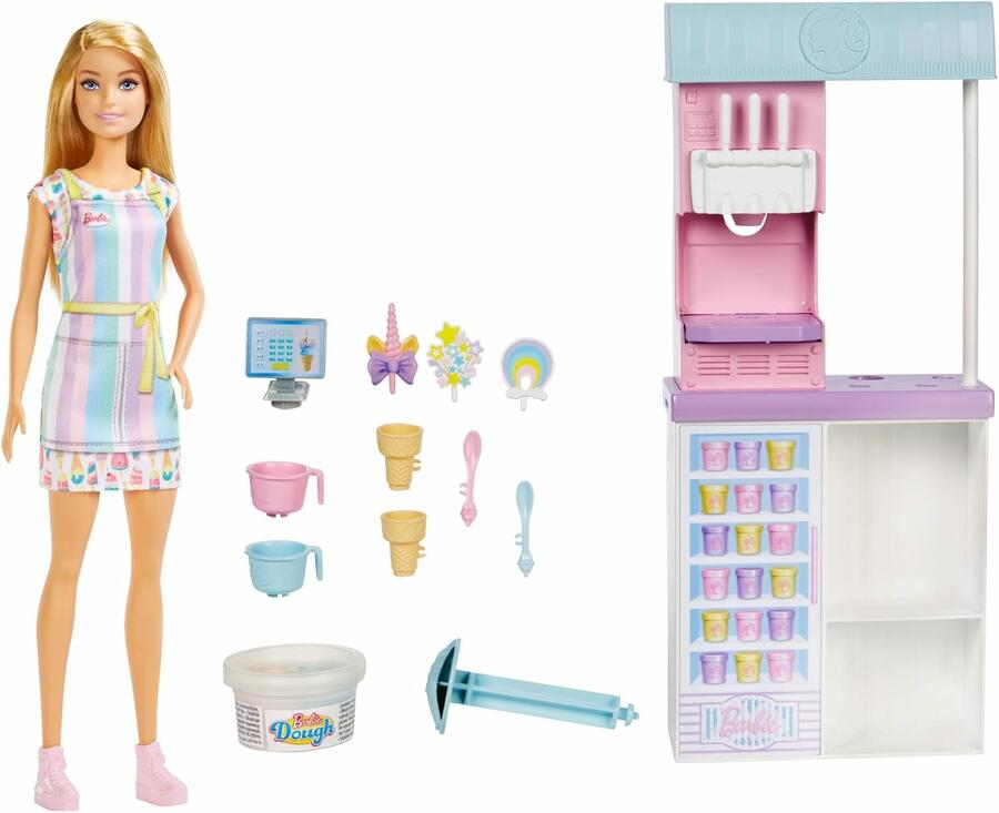 Barbie Playset Gelateria con Bambola - Mattel - HCN46 - 3+