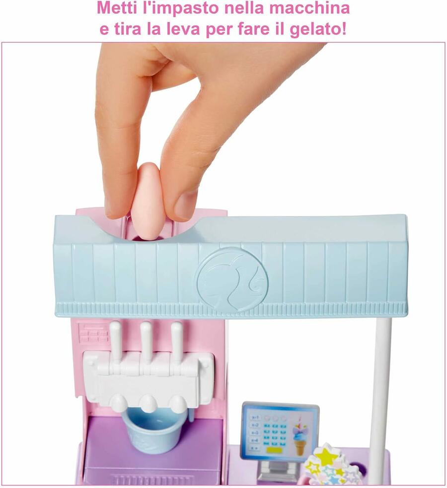 Barbie Playset Gelateria con Bambola - Mattel - HCN46 - 3+