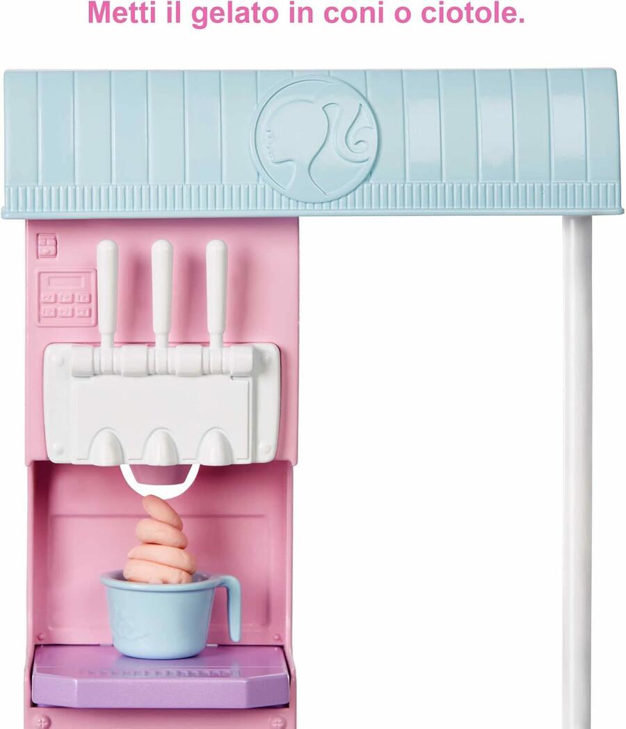 Barbie Playset Gelateria con Bambola - Mattel - HCN46 - 3+