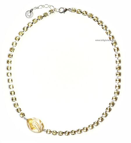 Bracciale Semirigido Antica Murrina Venezia – Sfera Pois Bianco E Nero, Modello BR718A14