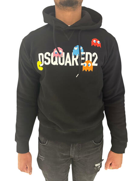 Dsquared2  Felpa Nera Logo Pacman