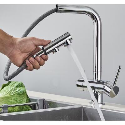 Miscelatore 3 vie con doccetta estraibile